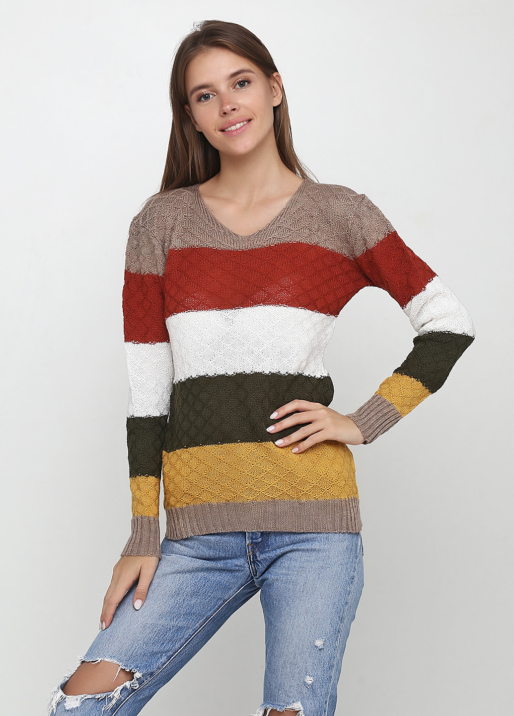 Темно-бежевый демисезонный пуловер пуловер Massimo