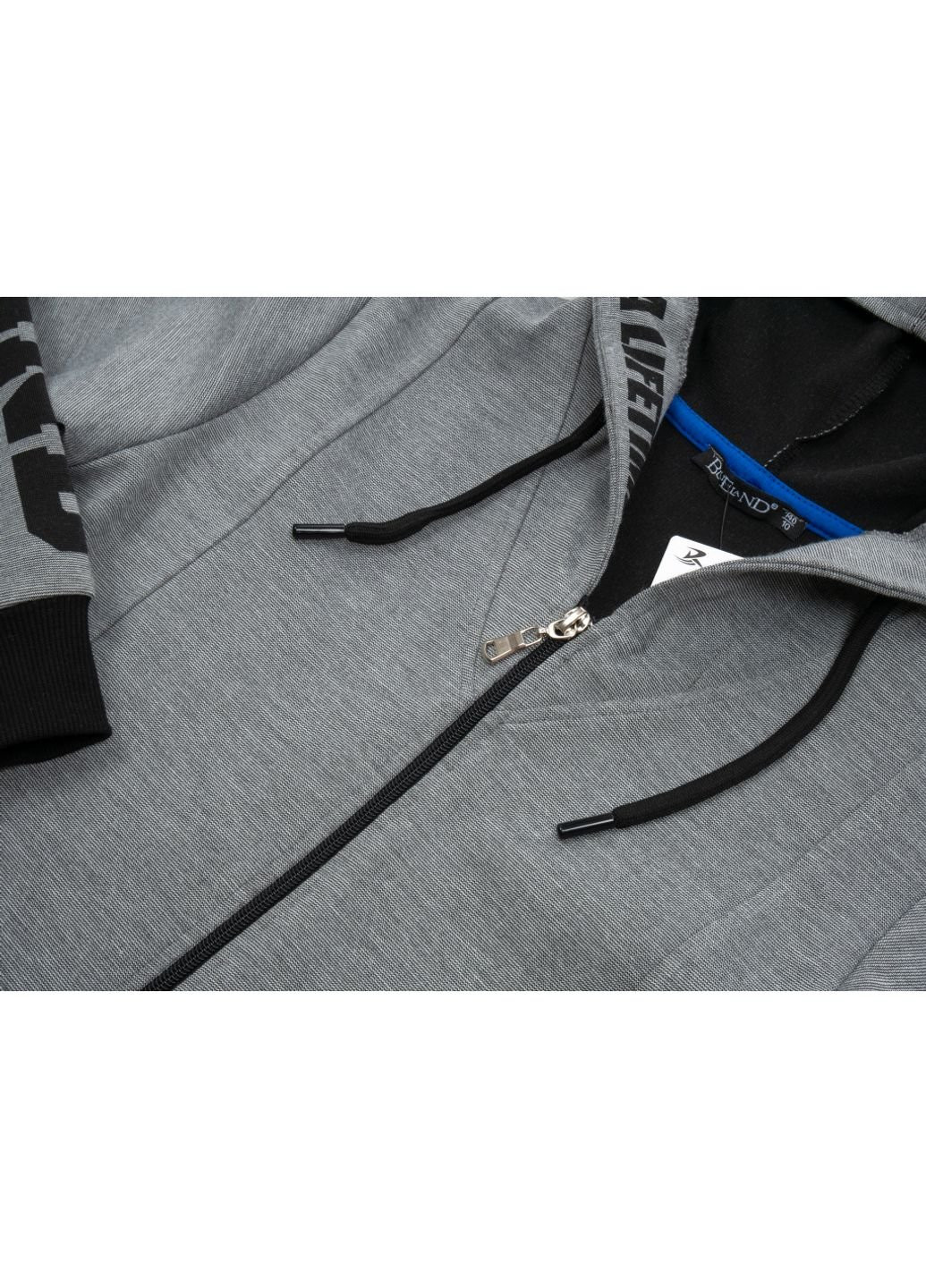 Сіра демісезонна куртка ветровка з капюшоном (10760-140b-gray) BLUELAND