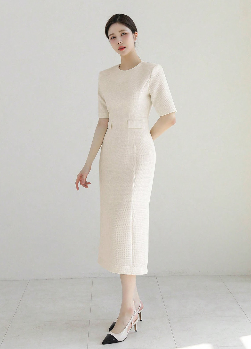 Молочна кежуал сукня SHEIN однотонна