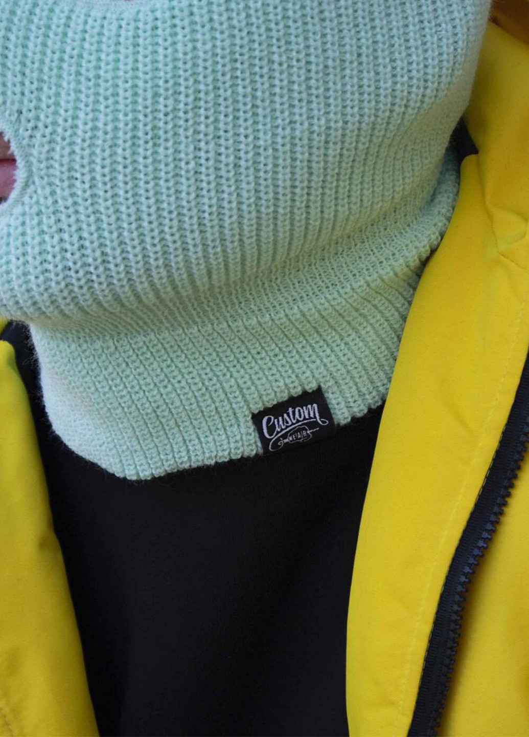 Custom Wear балаклава face off ментолова однотонний зелений кежуал виробництво - Україна