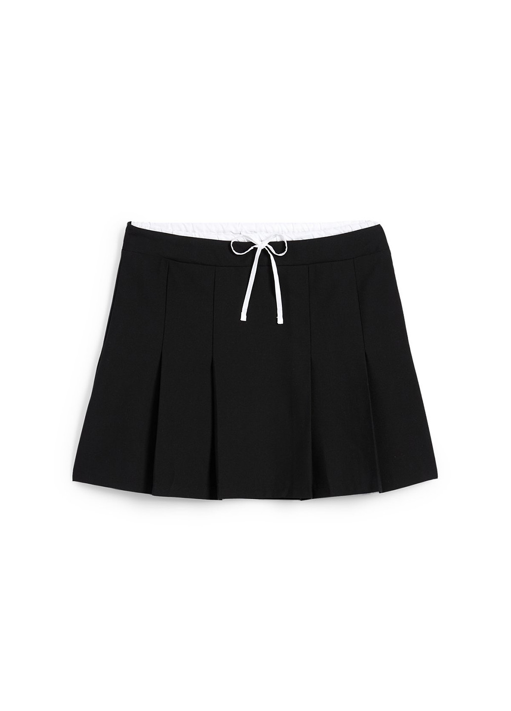 Черная кэжуал однотонная юбка C&A а-силуэта (трапеция), плиссе