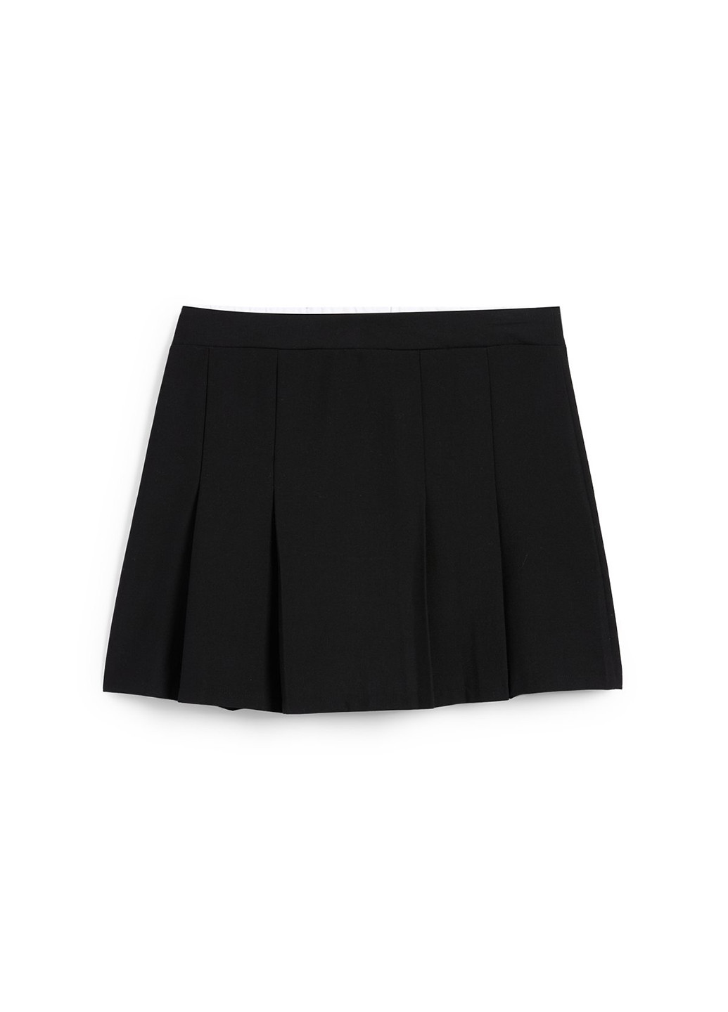 Черная кэжуал однотонная юбка C&A а-силуэта (трапеция), плиссе