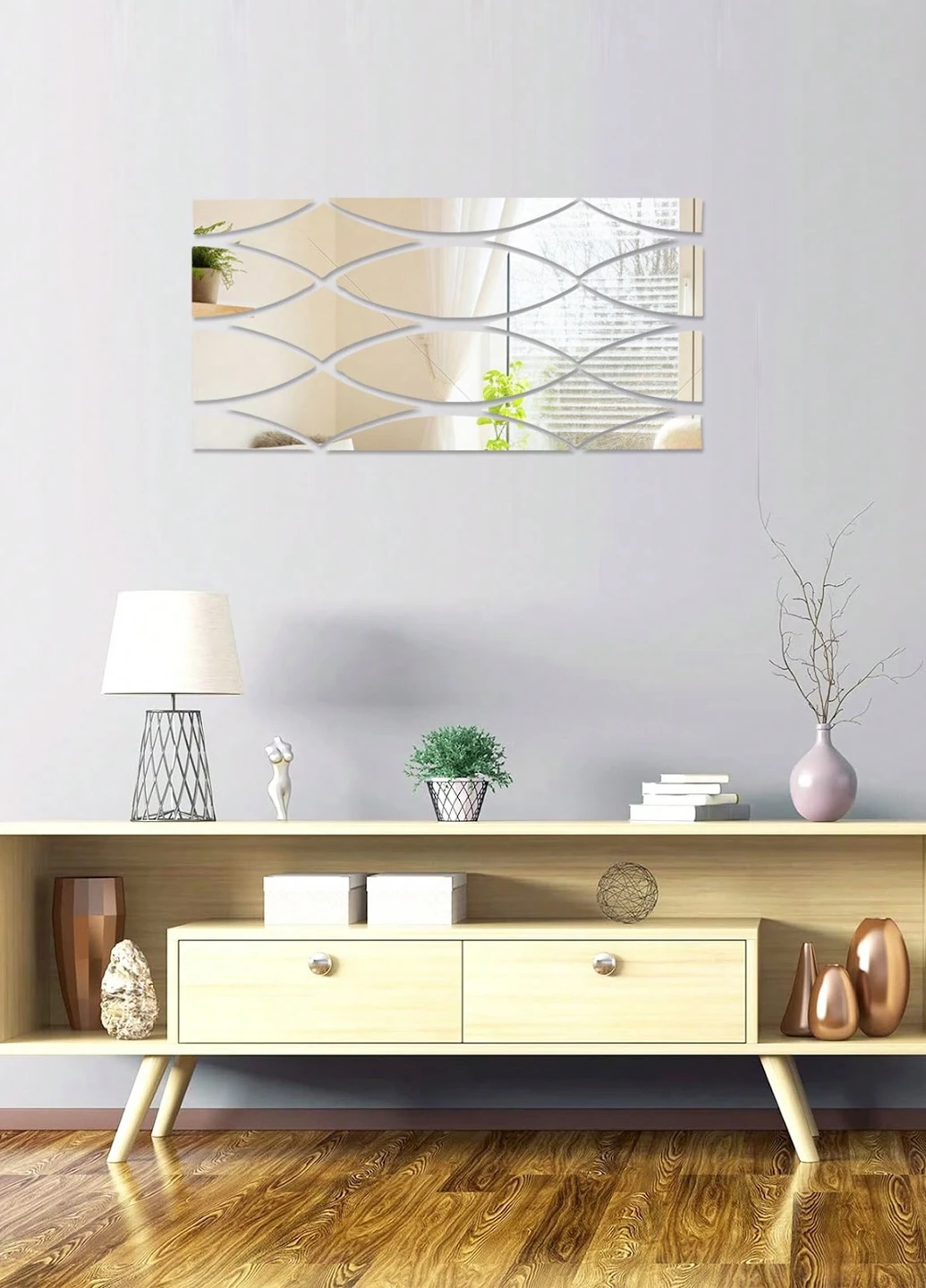Декоративне дзеркало (18 дет.), 30х60 см SHEIN (322852277)