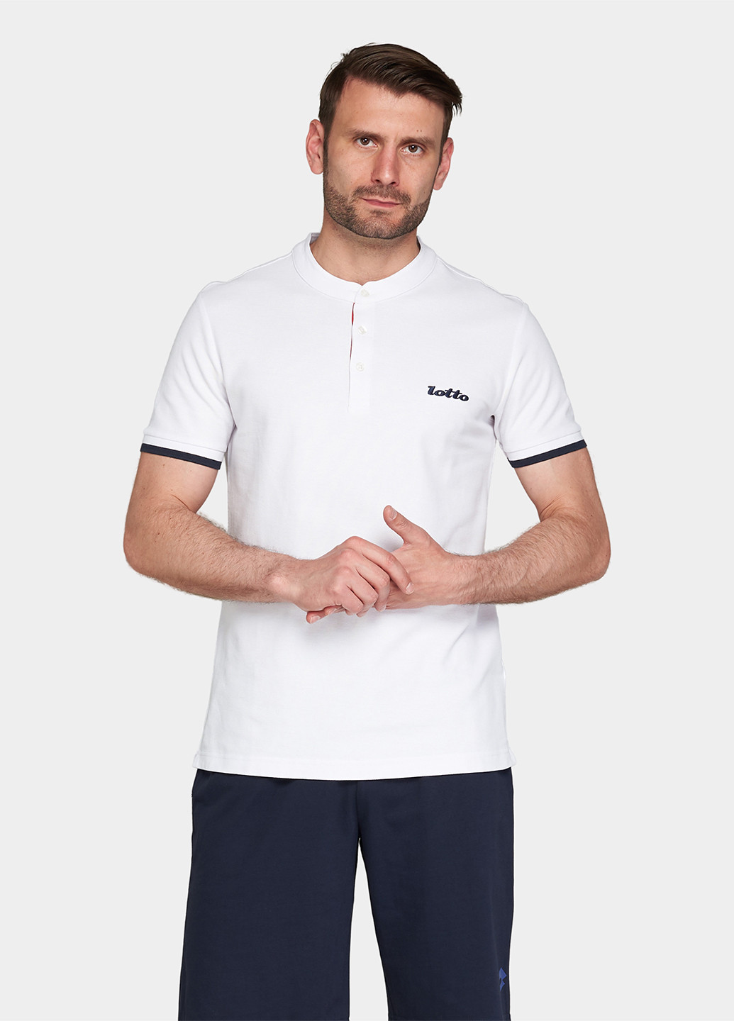 Белая футболка-поло для мужчин Lotto однотонная