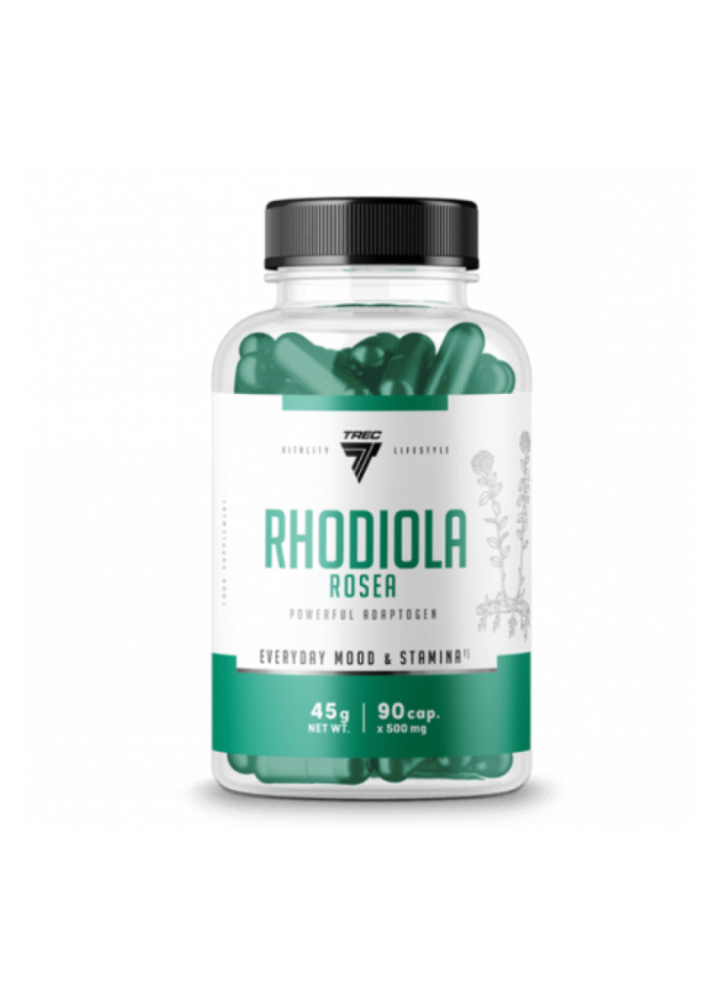 Родіола рожева для боротьби зі стресом та виснаженням Rhodiola rosea - 90caps Trec Nutrition (254792148)