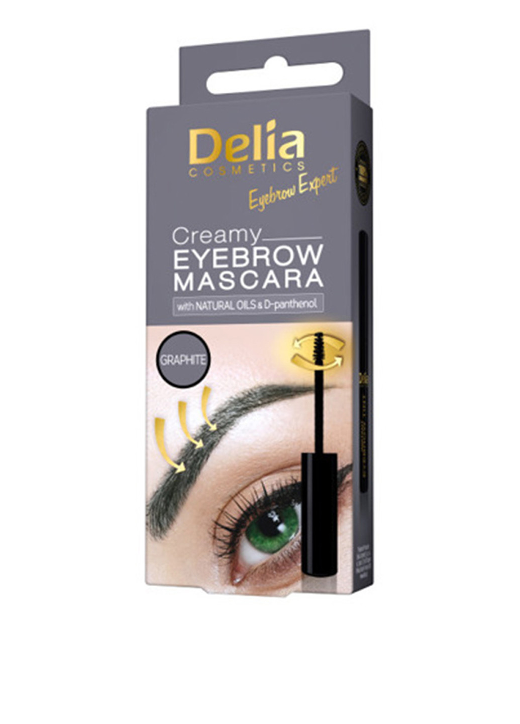Кремовая тушь для бровей Creamy Eyebrow Mascara Graphite,4 мл Delia Cosmetics (83219724)