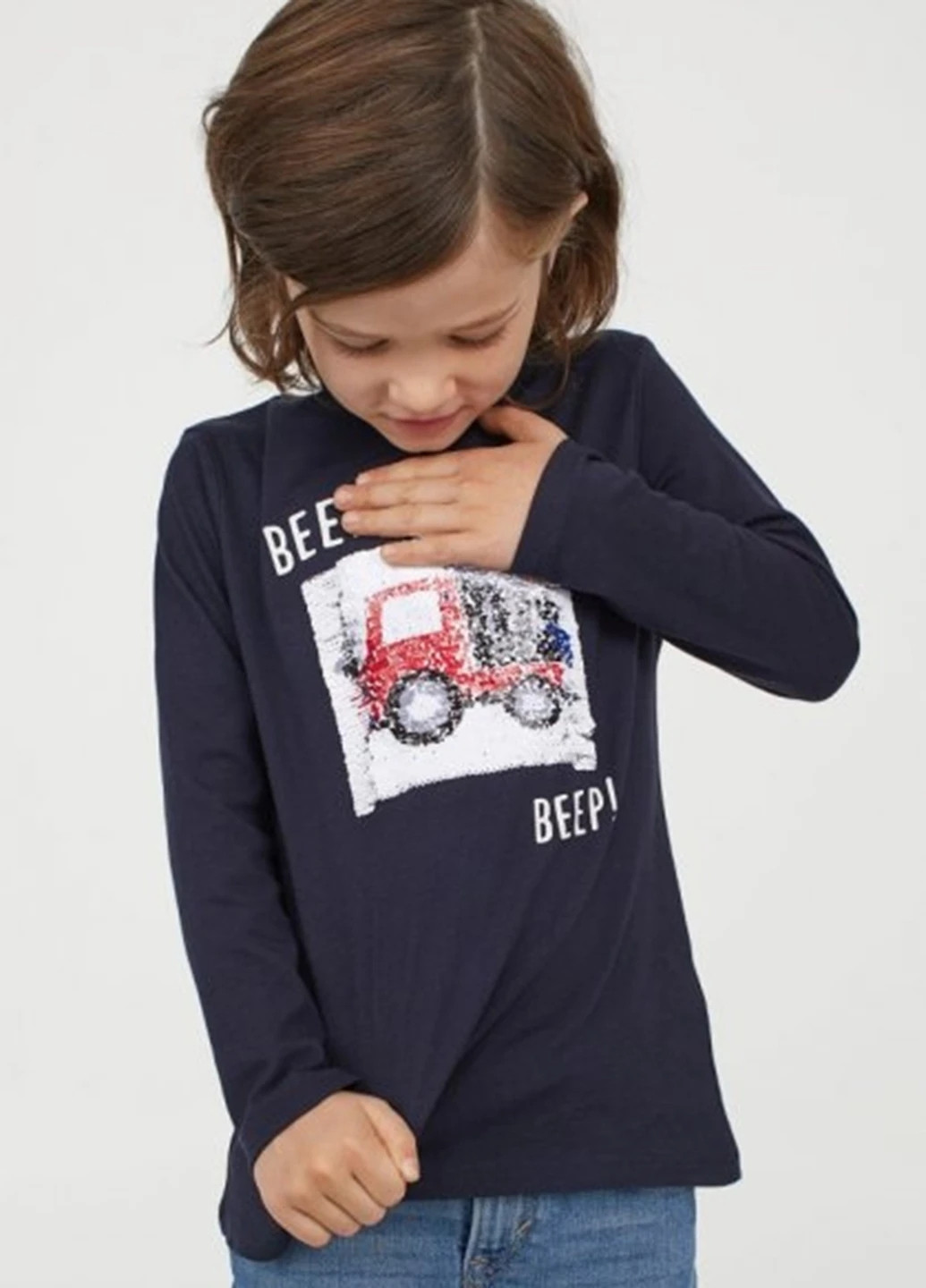 Индиго демисезонный кэжуал лонгслив H&M с надписями