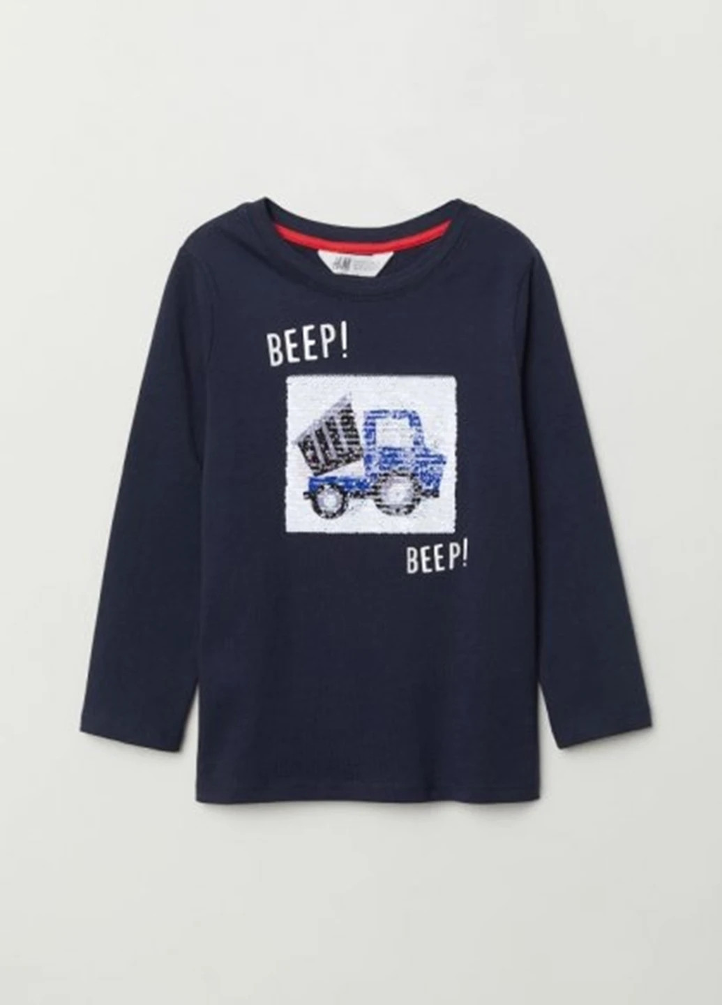 Индиго демисезонный кэжуал лонгслив H&M с надписями