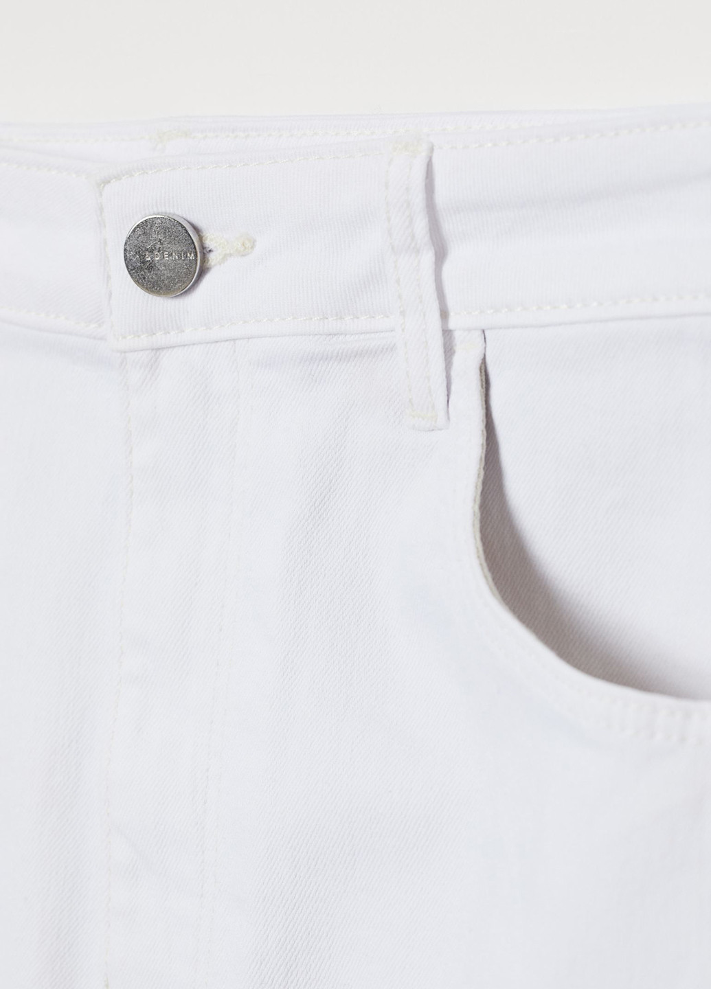 Белая джинсовая, кэжуал однотонная юбка H&M