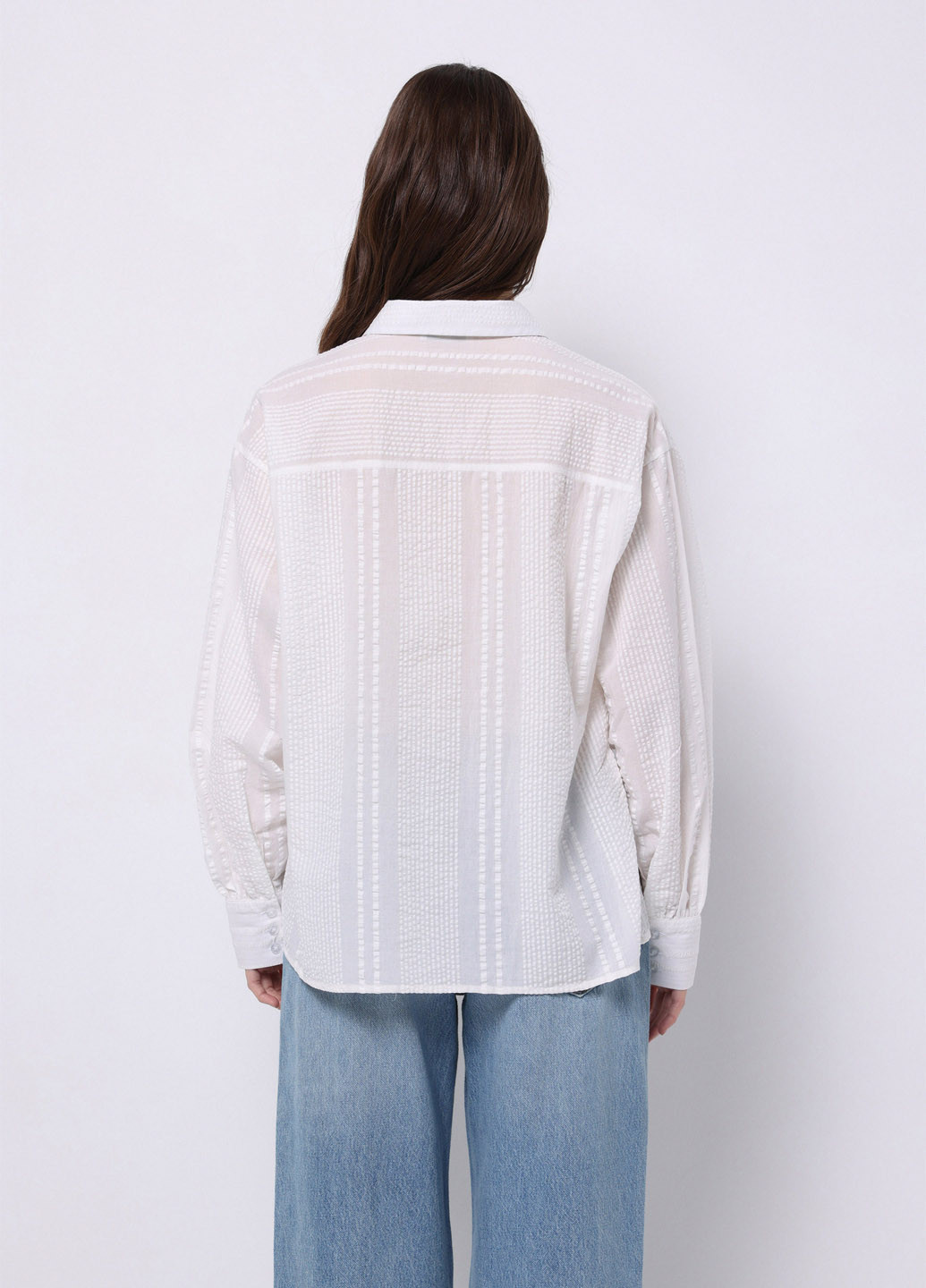 Белая кэжуал рубашка однотонная Colin's