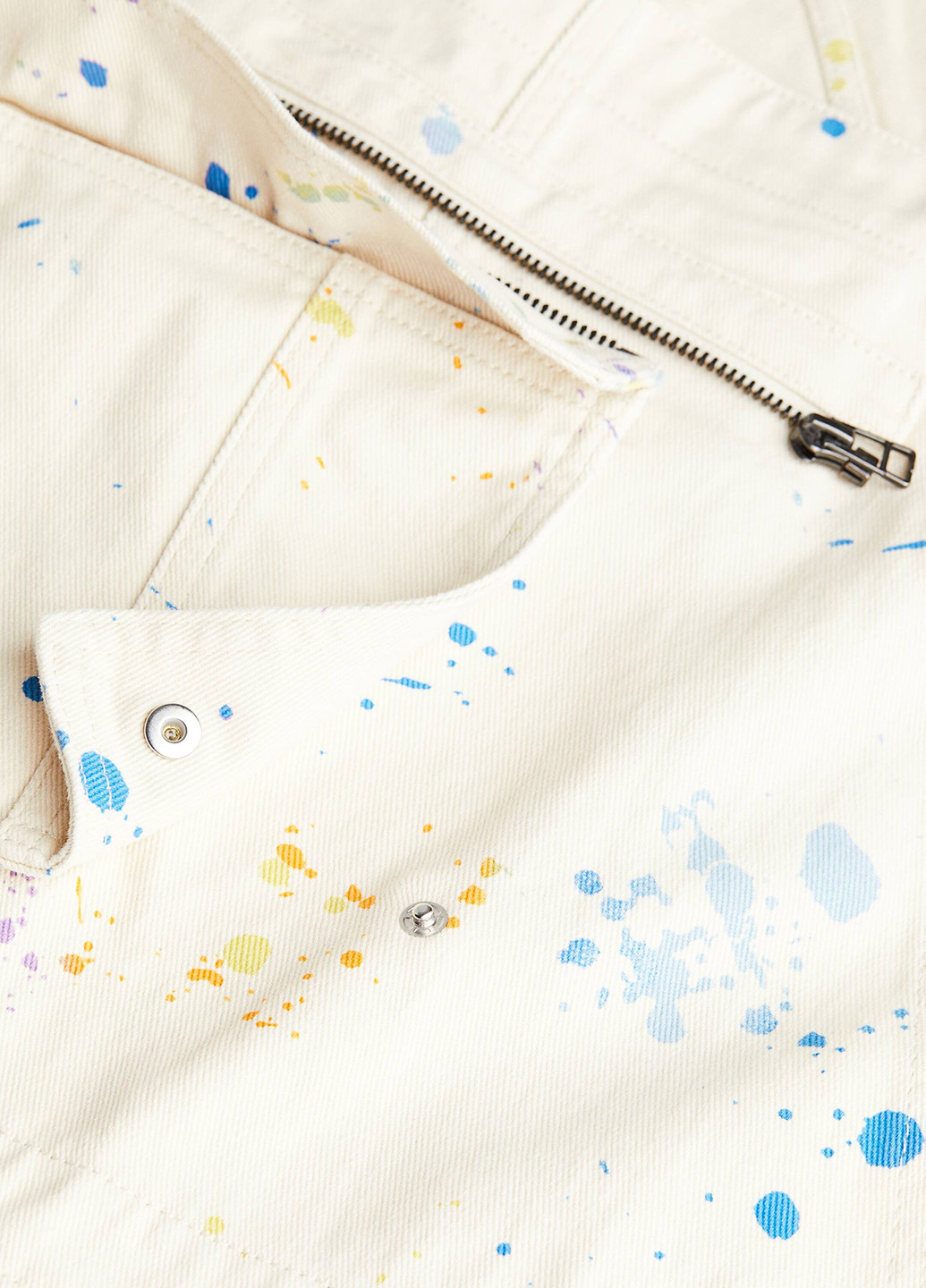 Комбинезон H&M комбинезон-брюки рисунок молочный денил, кэжуал хлопок