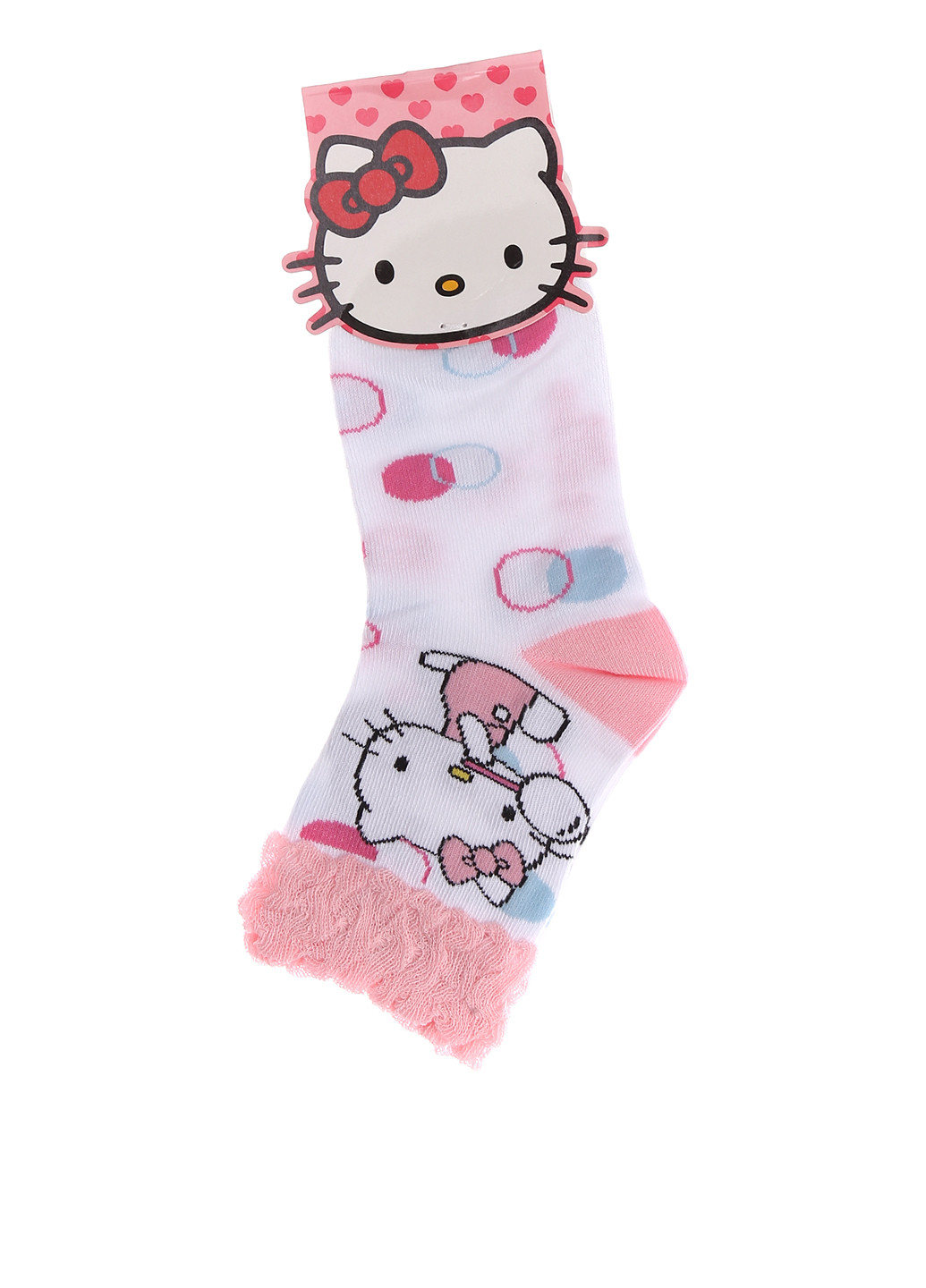 Носки Hello Kitty бледно-розовые повседневные