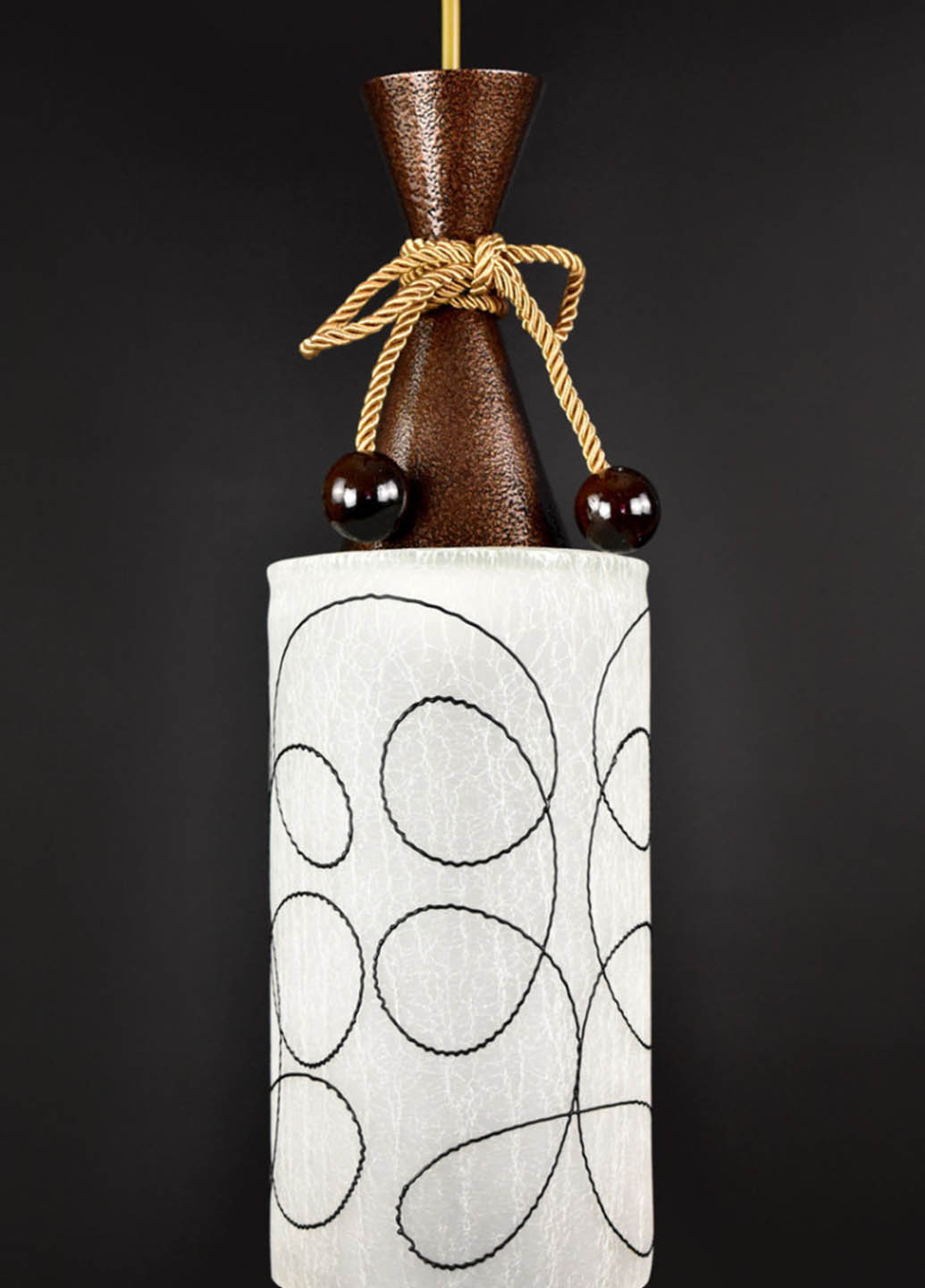 Люстра потолочная подвесная на 1 лампочку 10120/1 Коричневый 50х12х12 см. Handmade (234539663)