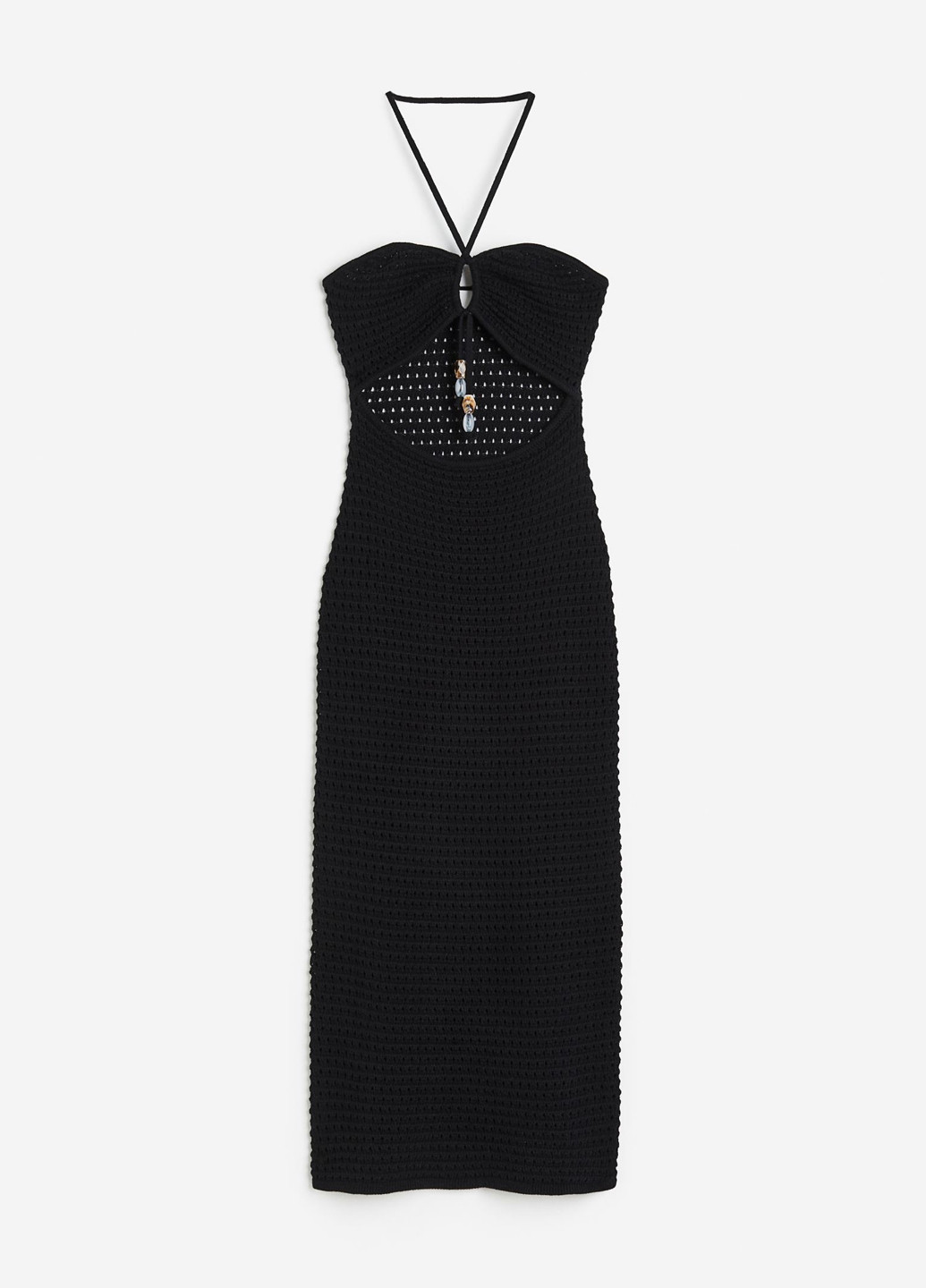 Чорна кежуал сукня силуетна, з відкритими плечима, з відкритою спиною H&M однотонна