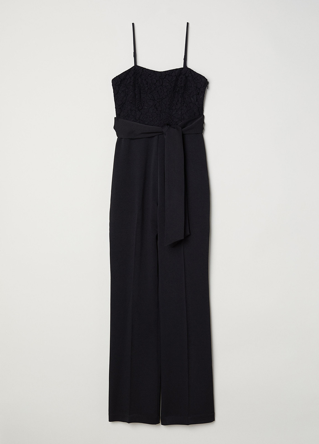 Комбинезон H&M комбинезон-брюки однотонный чёрный кэжуал полиэстер