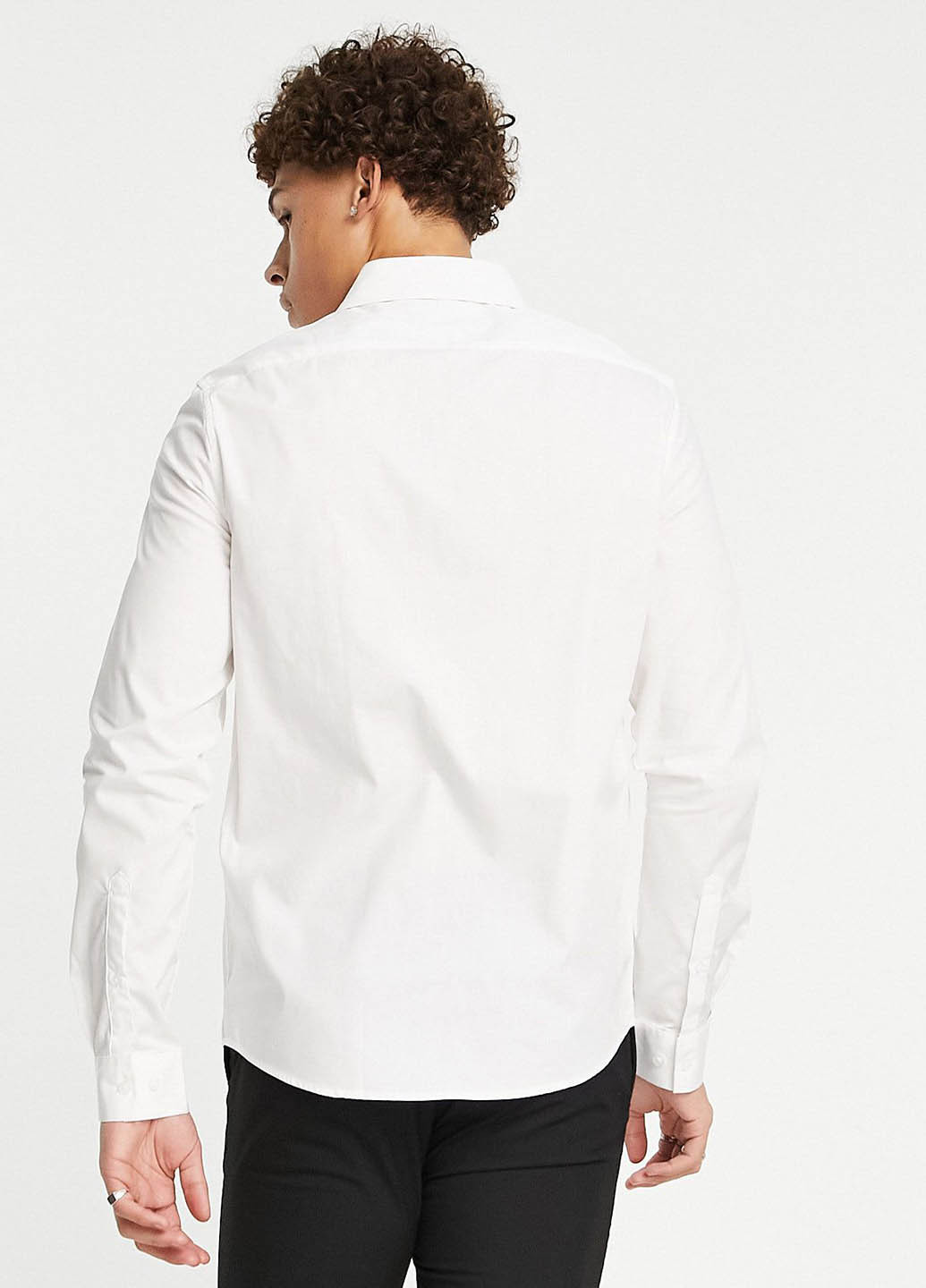 Белая кэжуал, классическая рубашка однотонная Asos
