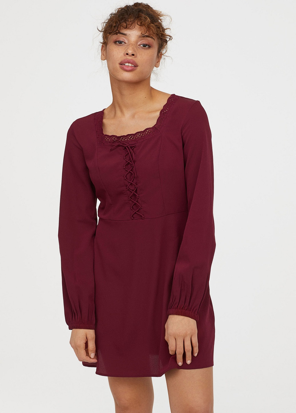 Бордова кежуал сукня H&M