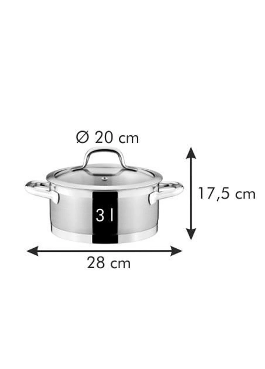 Каструля President 20 см 3 л з кришкою Tescoma (255190895)