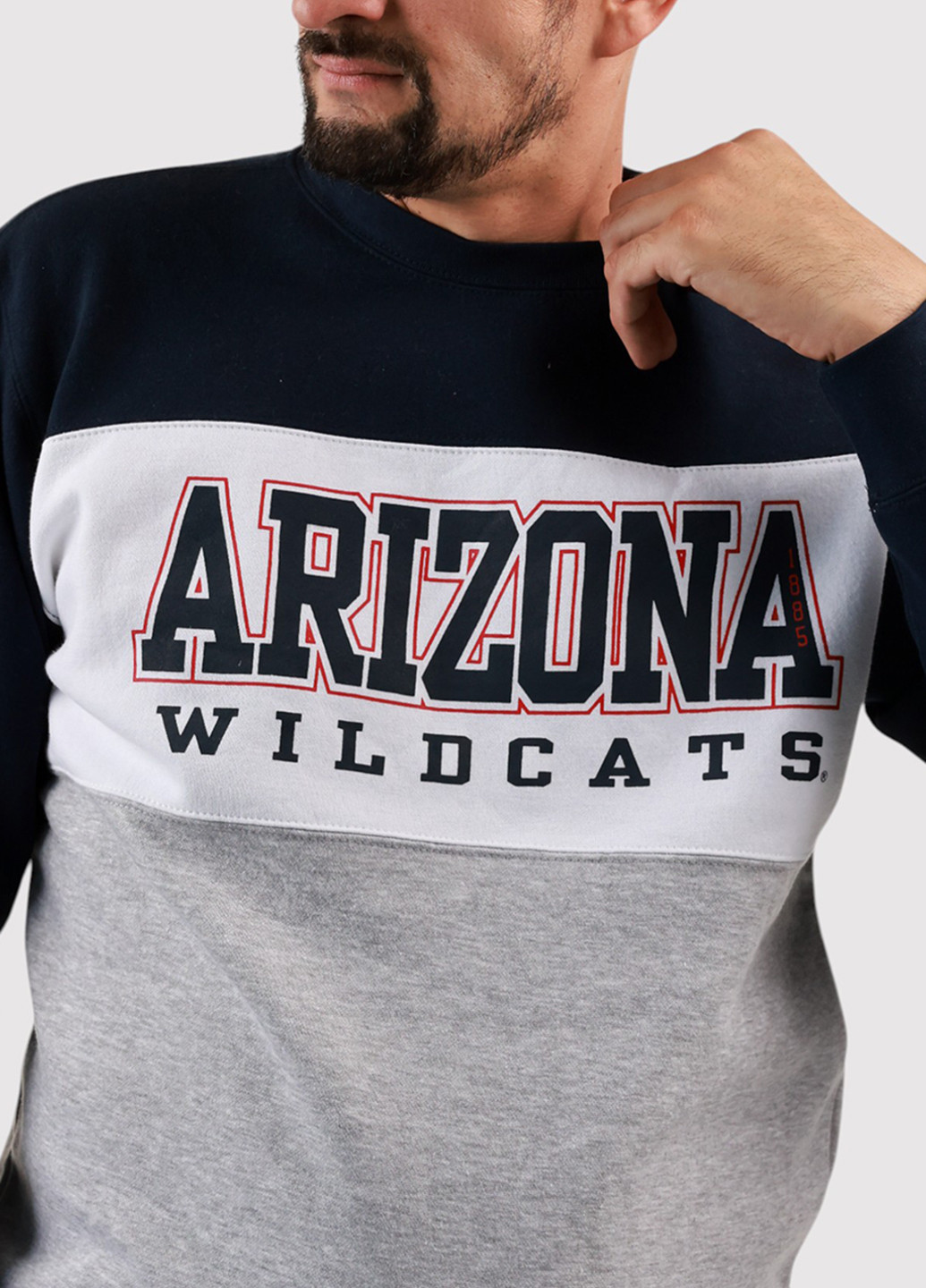 Комбинированный свитшот Blue 84 надпись без декора (361422084)