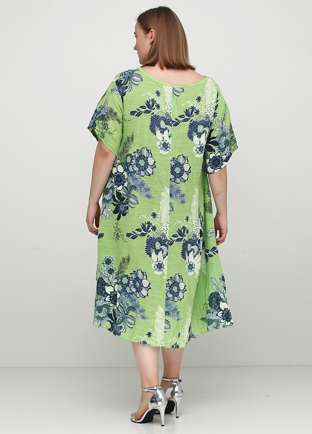 Зеленое кэжуал платье оверсайз Italy Moda с цветочным принтом