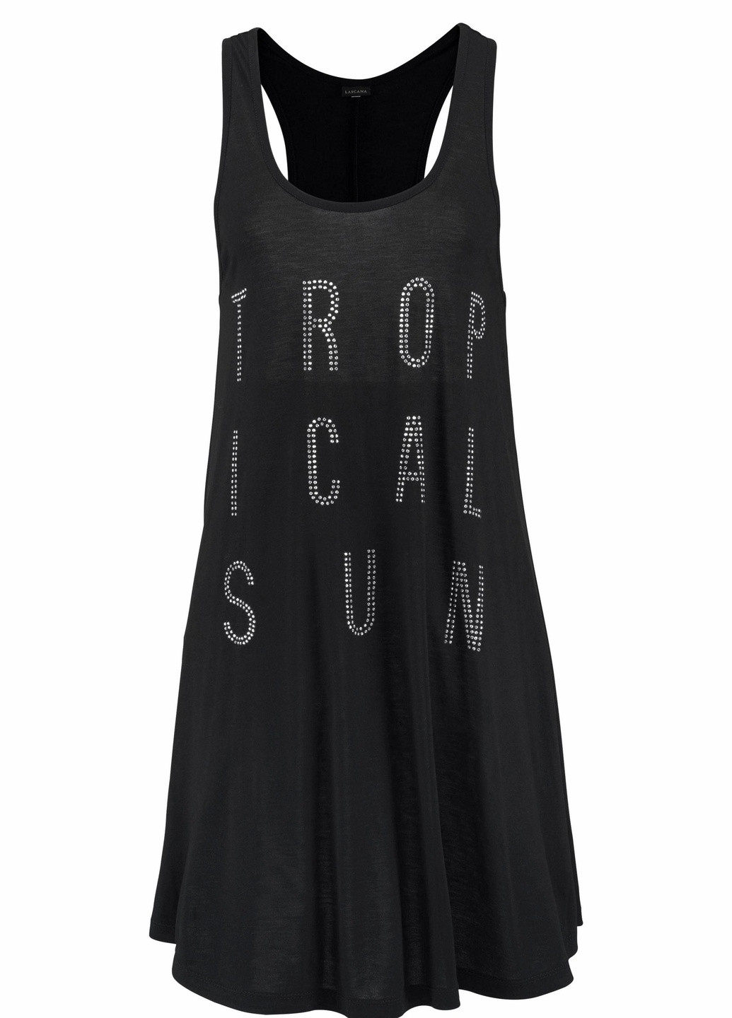 Чорна пляжна плаття, сукня Lascana з написами
