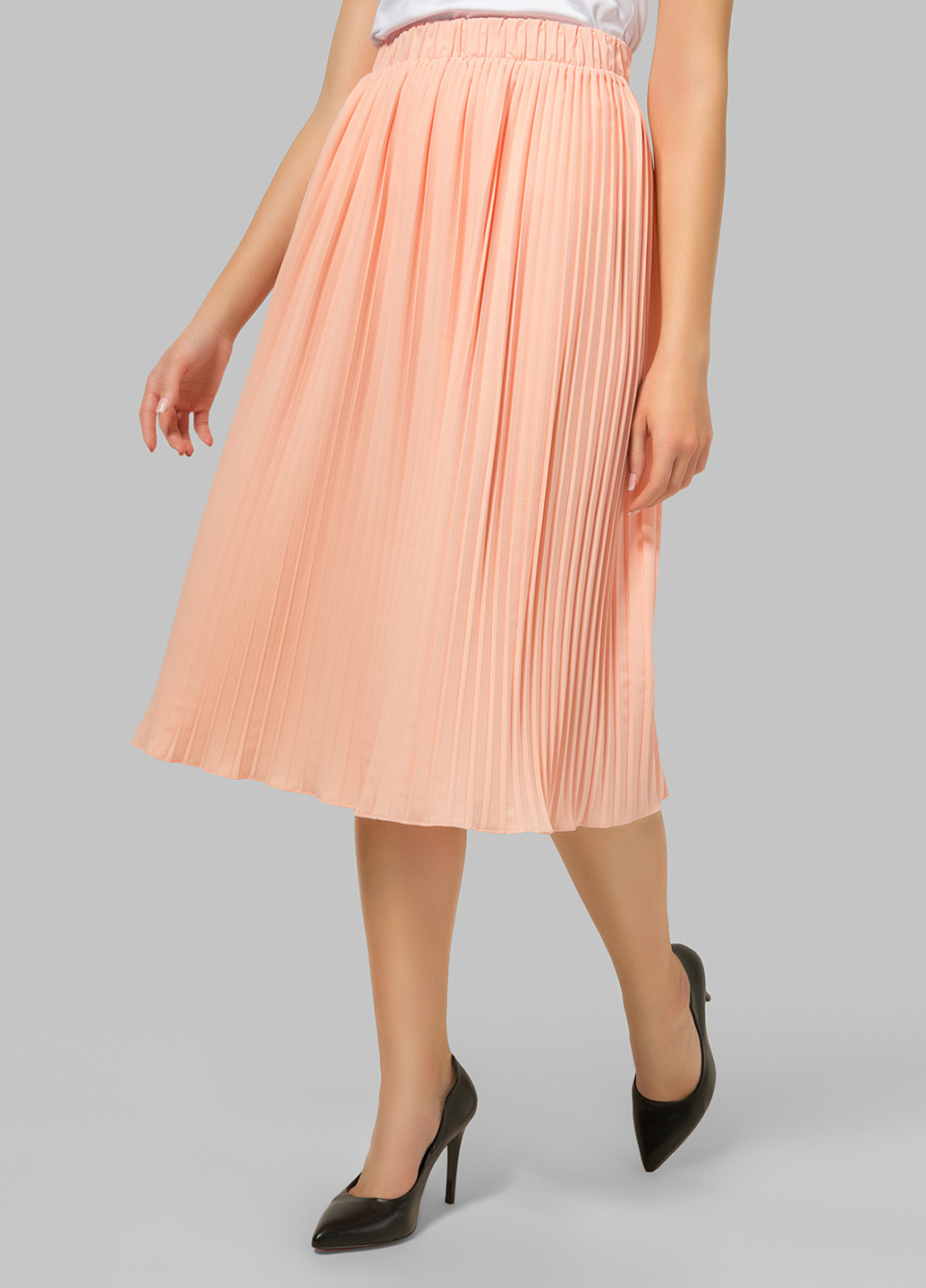 Персиковая кэжуал однотонная юбка Azuri миди