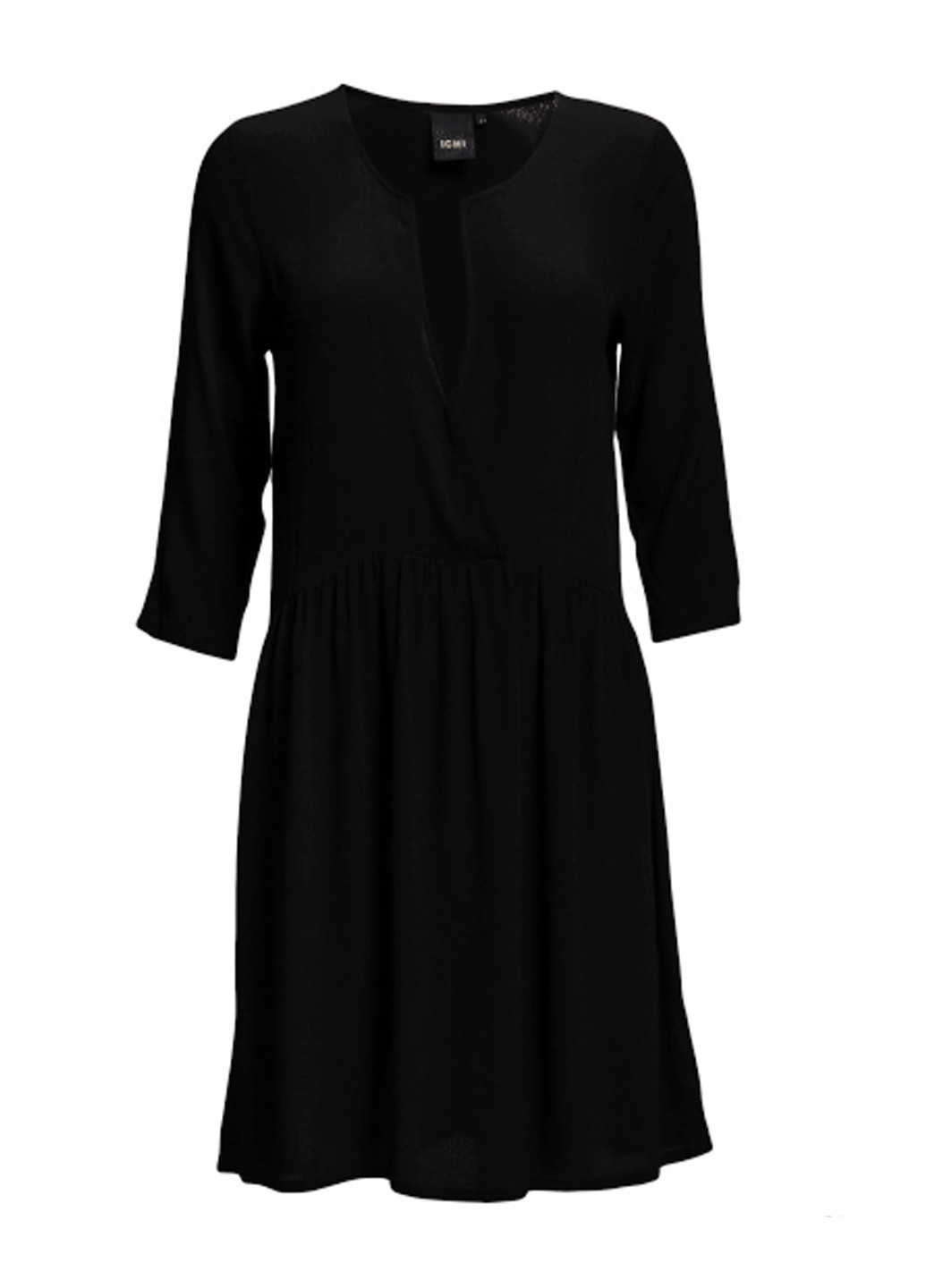 Черное повседневный мини платье клеш, бэби долл, с пышной юбкой Ichi однотонное