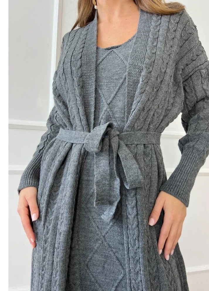 Костюм с кардиганом серый No Brand (254644325)