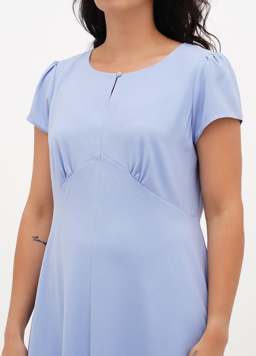 Голубое кэжуал платье а-силуэт Talbots однотонное