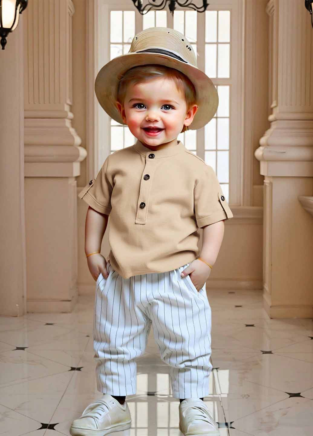 Комбинированный летний комплект (рубашка, брюки) SHEIN