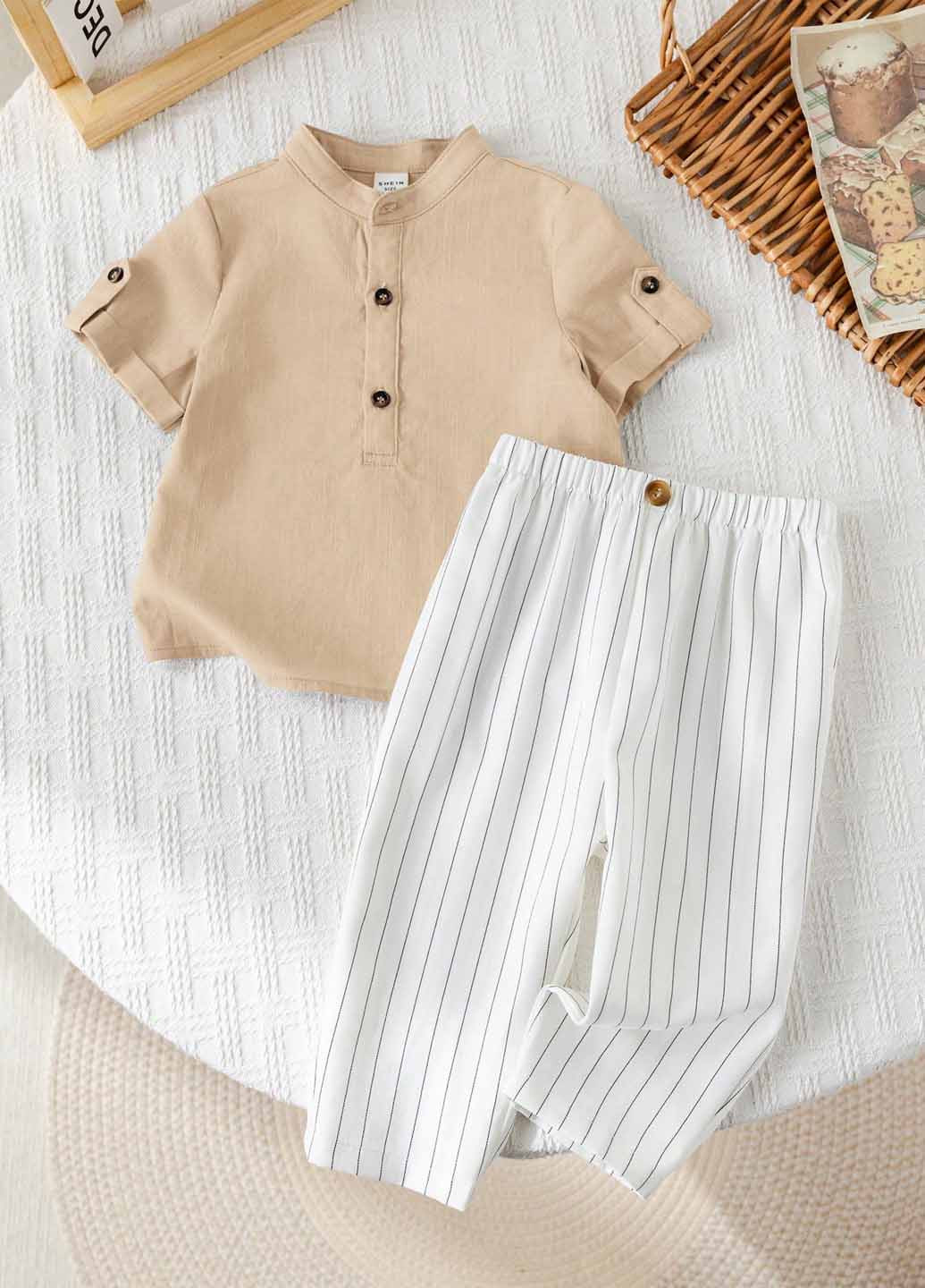 Комбинированный летний комплект (рубашка, брюки) SHEIN