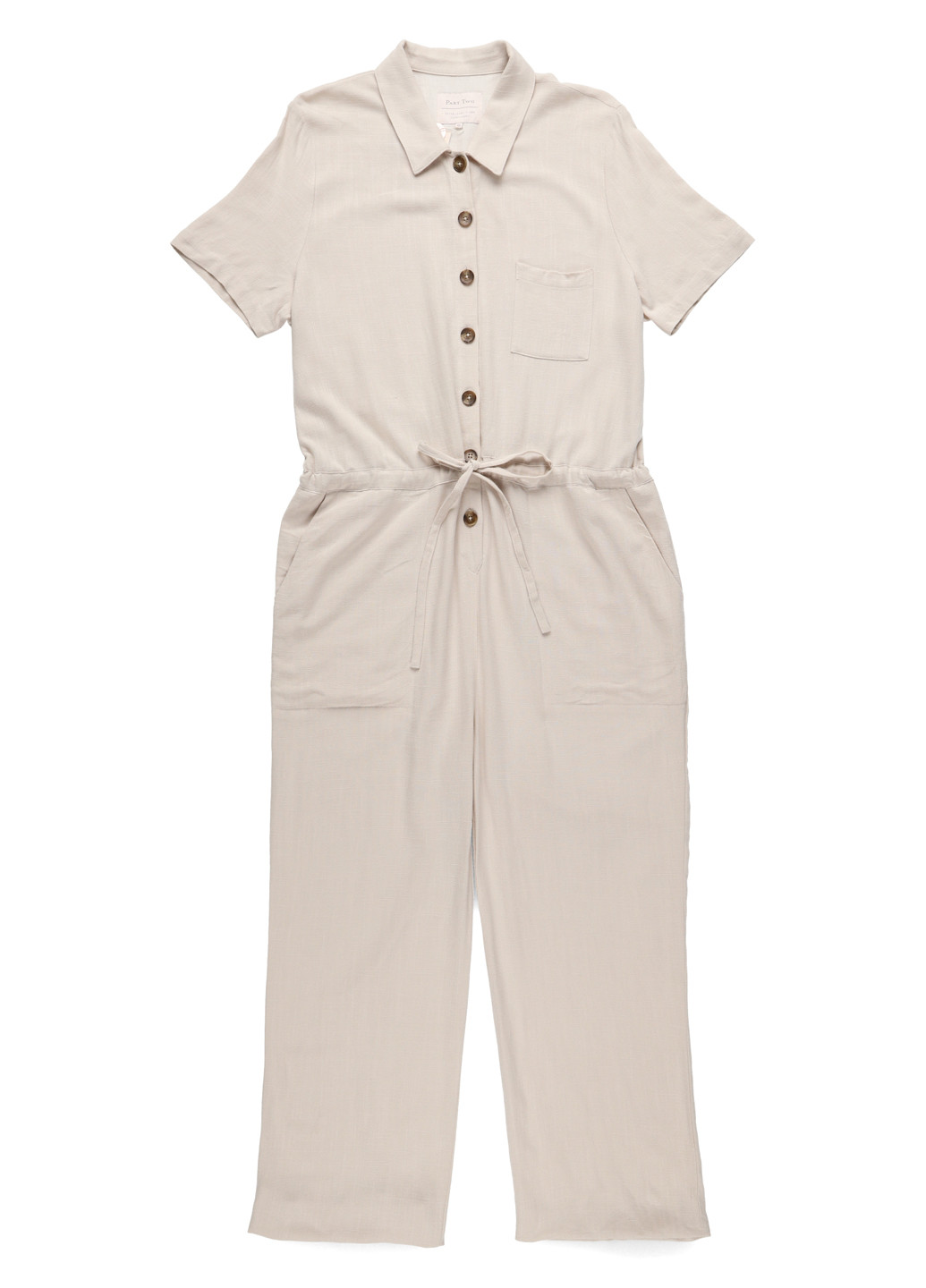 Комбинезон Part Two комбинезон-брюки однотонный бежевый кэжуал лен, вискоза