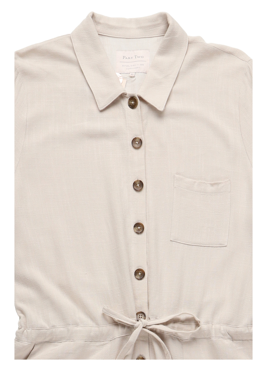 Комбинезон Part Two комбинезон-брюки однотонный бежевый кэжуал лен, вискоза