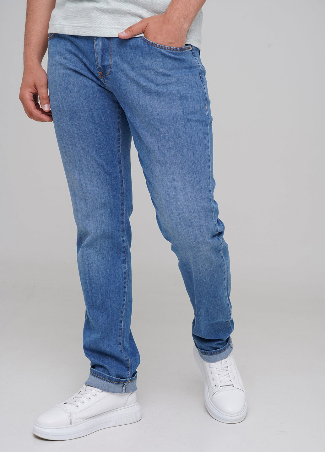 Светло-синие демисезонные прямые джинсы Trend Collection