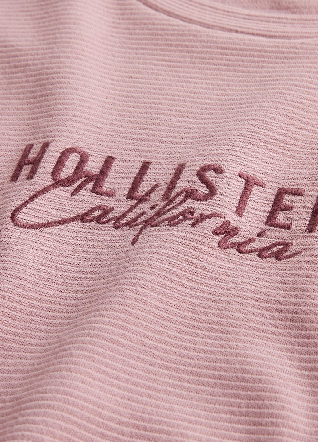Лонгслів Hollister смужка рожевий кежуали бавовна, трикотаж