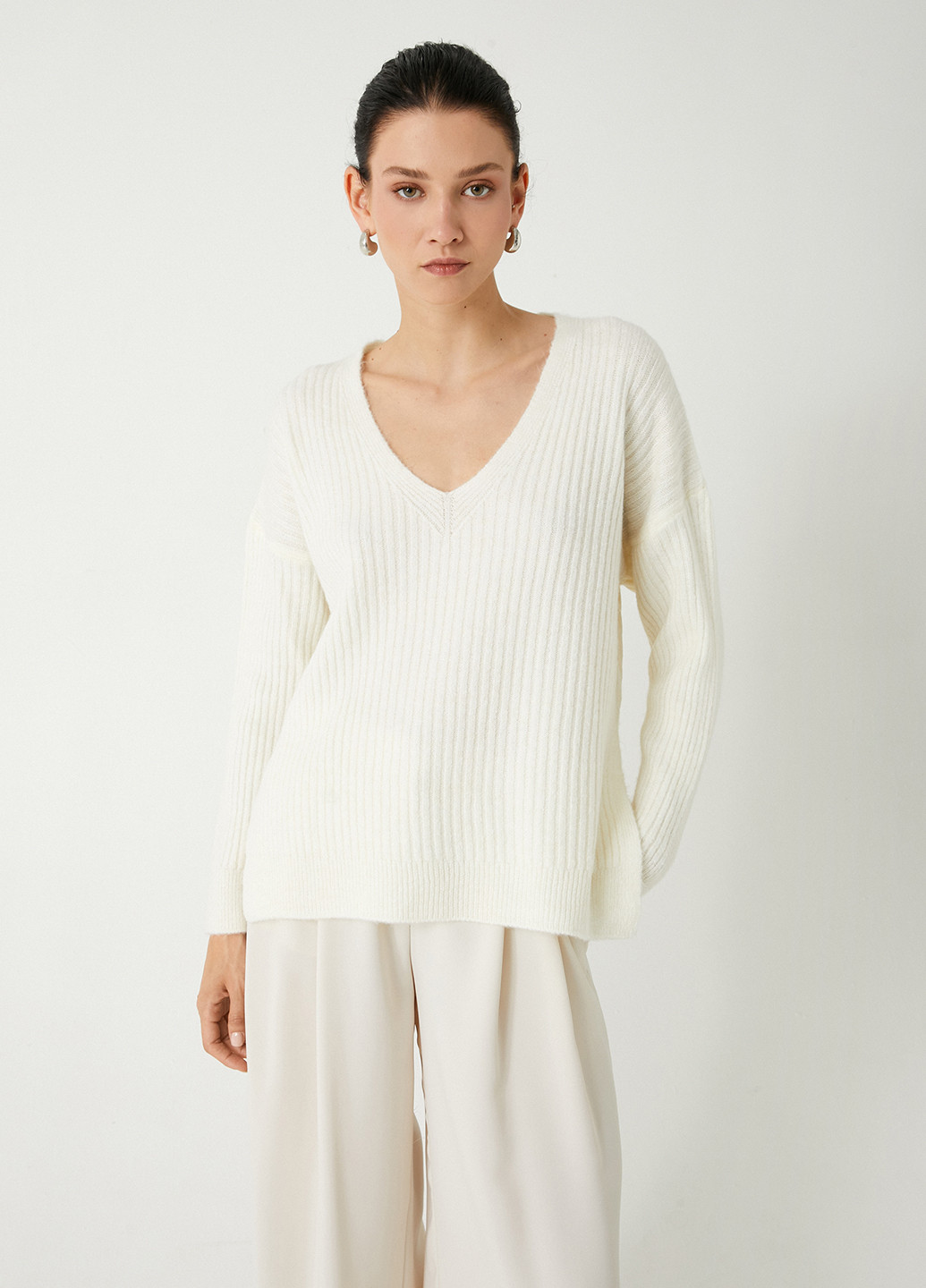 Молочный демисезонный пуловер пуловер KOTON