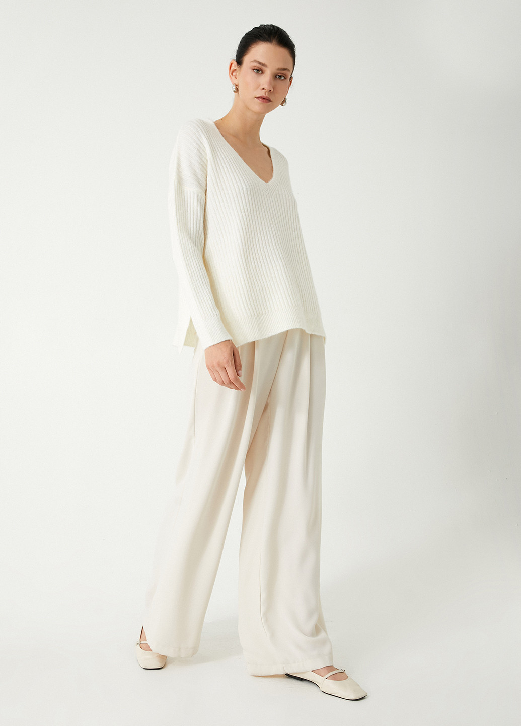 Молочный демисезонный пуловер пуловер KOTON