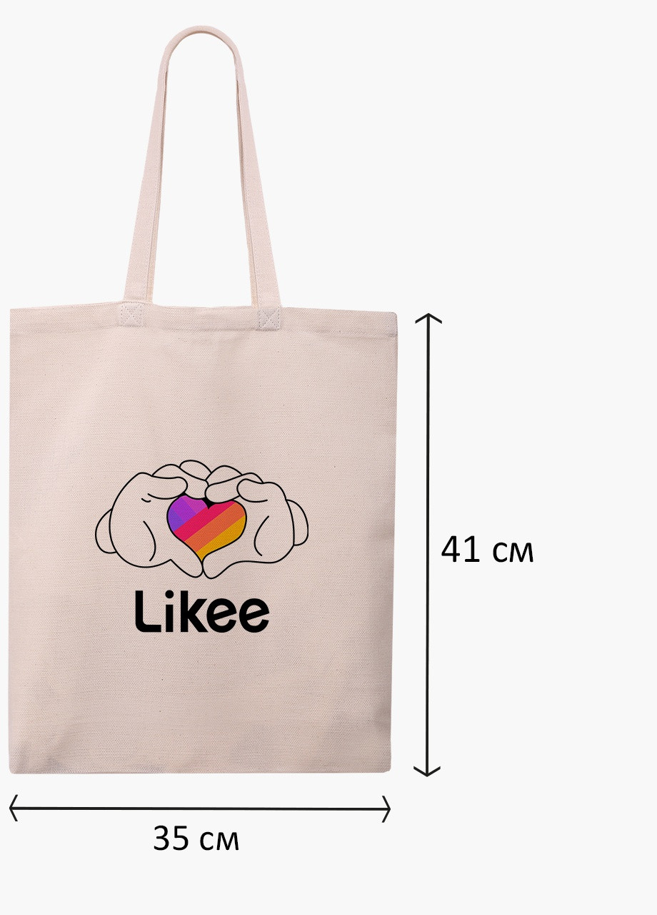 Эко сумка шоппер белая Лайк (Likee) (9227-1711-WT) экосумка шопер 41*35 см MobiPrint (216642180)