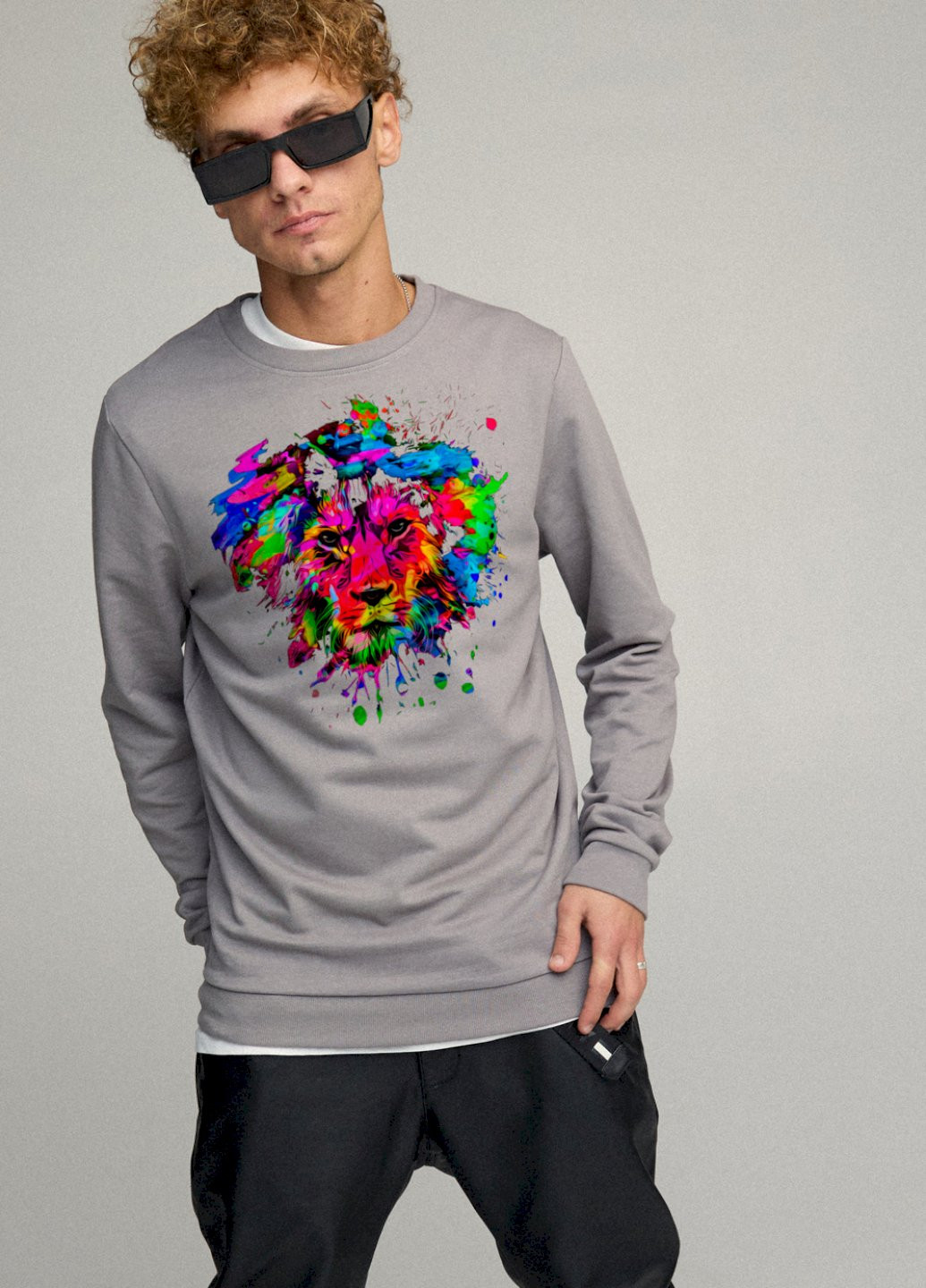 Серый свитшот мужской basic /no flis/ YAPPI (252259193)