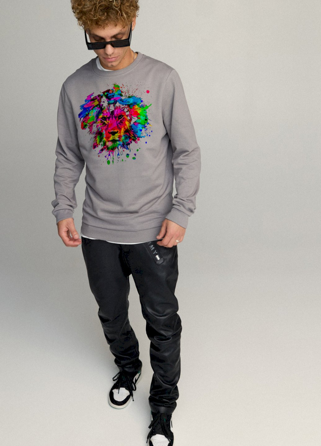 Серый свитшот мужской basic /no flis/ YAPPI (252259193)