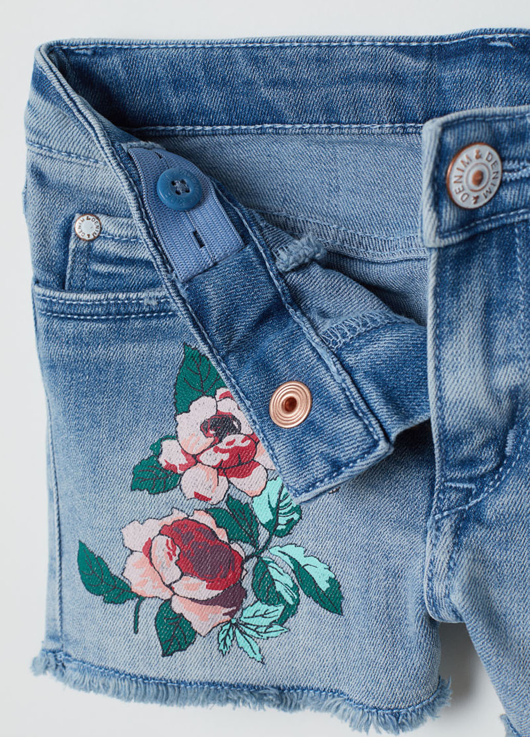 Шорты H&M цветочные синие джинсовые