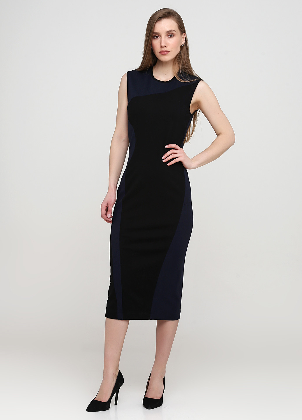 Черное деловое платье футляр Stella McCartney однотонное