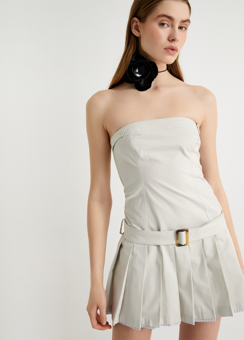 Світло-сіра святковий, кежуал сукня а-силует KOTON однотонна