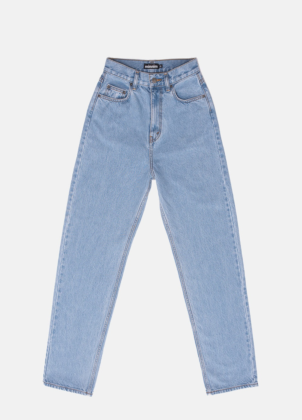 Голубые демисезонные мешковатые джинсы женские light Straight Minnim