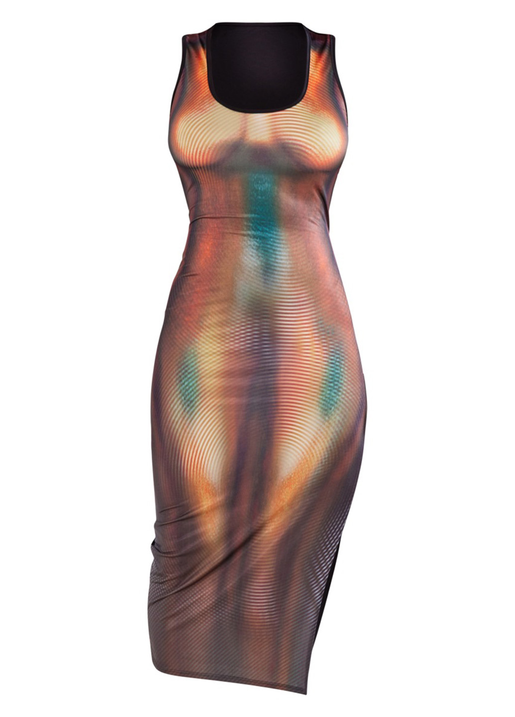 Комбинированное кэжуал платье платье-майка PrettyLittleThing с абстрактным узором