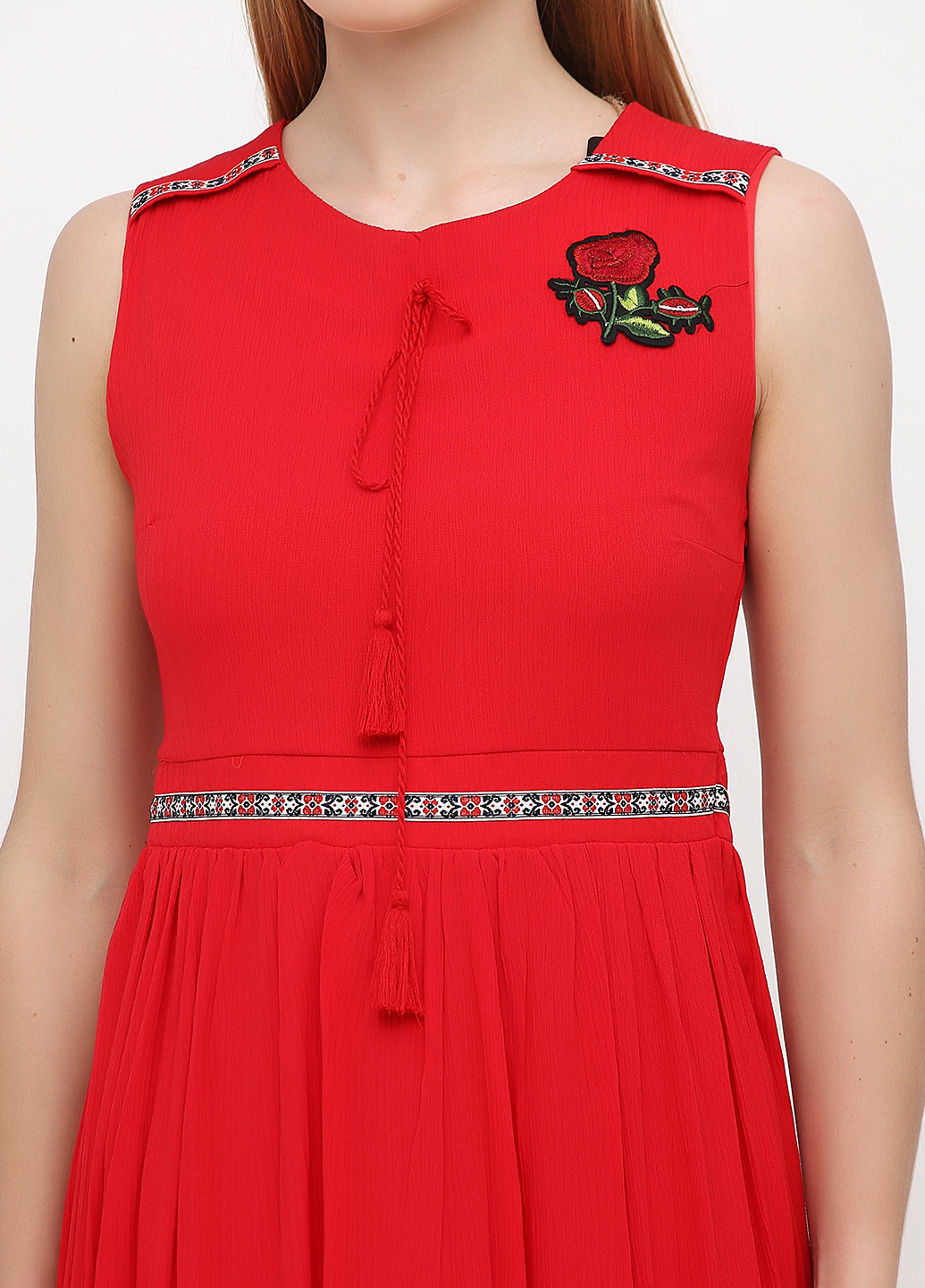 Красное кэжуал платье New Lion с рисунком