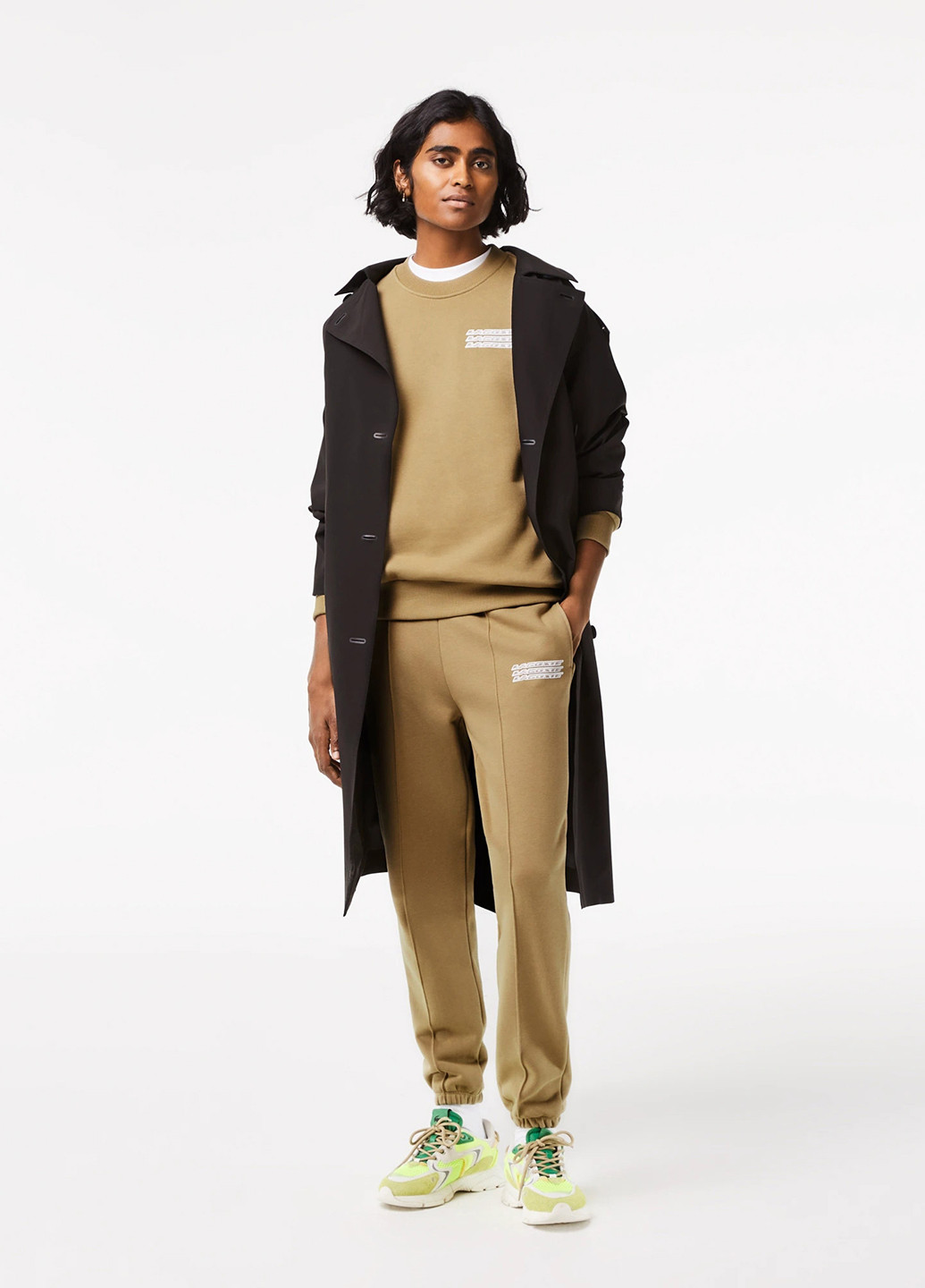 Светло-коричневый свитшот Lacoste логотип нашивки (298072813)