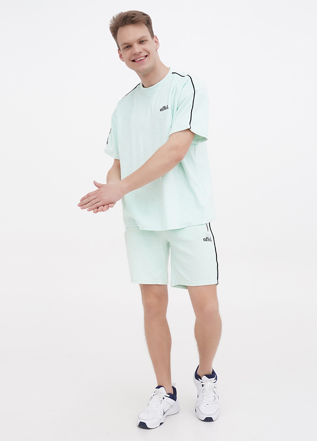 Мятный летний костюм (футболка, шорты) с шортами Boohoo