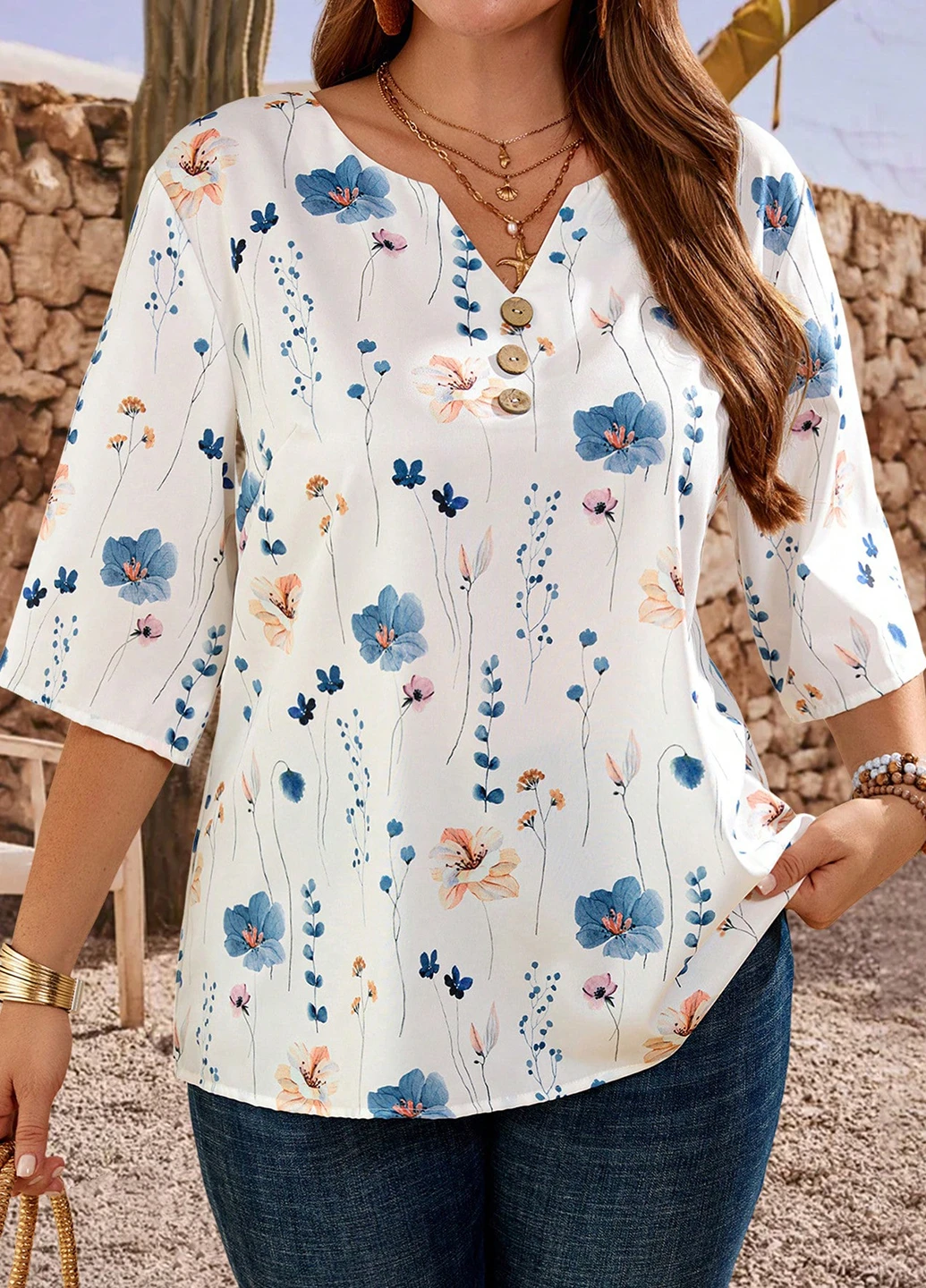 Комбинированная блуза SHEIN