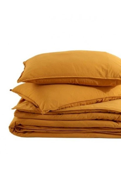 Комплект постільної білизни Stonewash Adriatic Гірчиця сімейний SoundSleep (209346086)